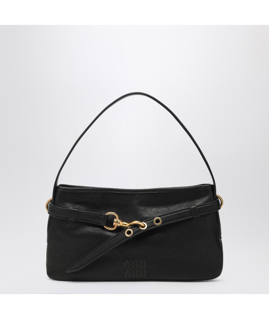 MIU MIU Черная кожаная сумка через плечо, фото 3