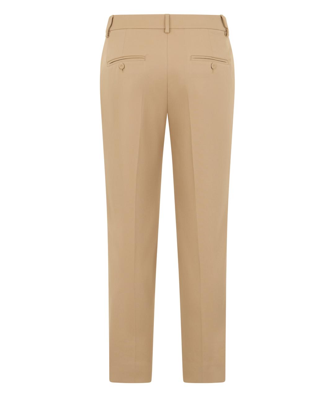 WEEKEND MAX MARA Бежевые хлопковые прямые брюки, фото 2