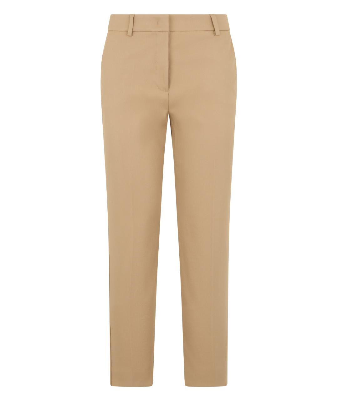 WEEKEND MAX MARA Бежевые хлопковые прямые брюки, фото 1