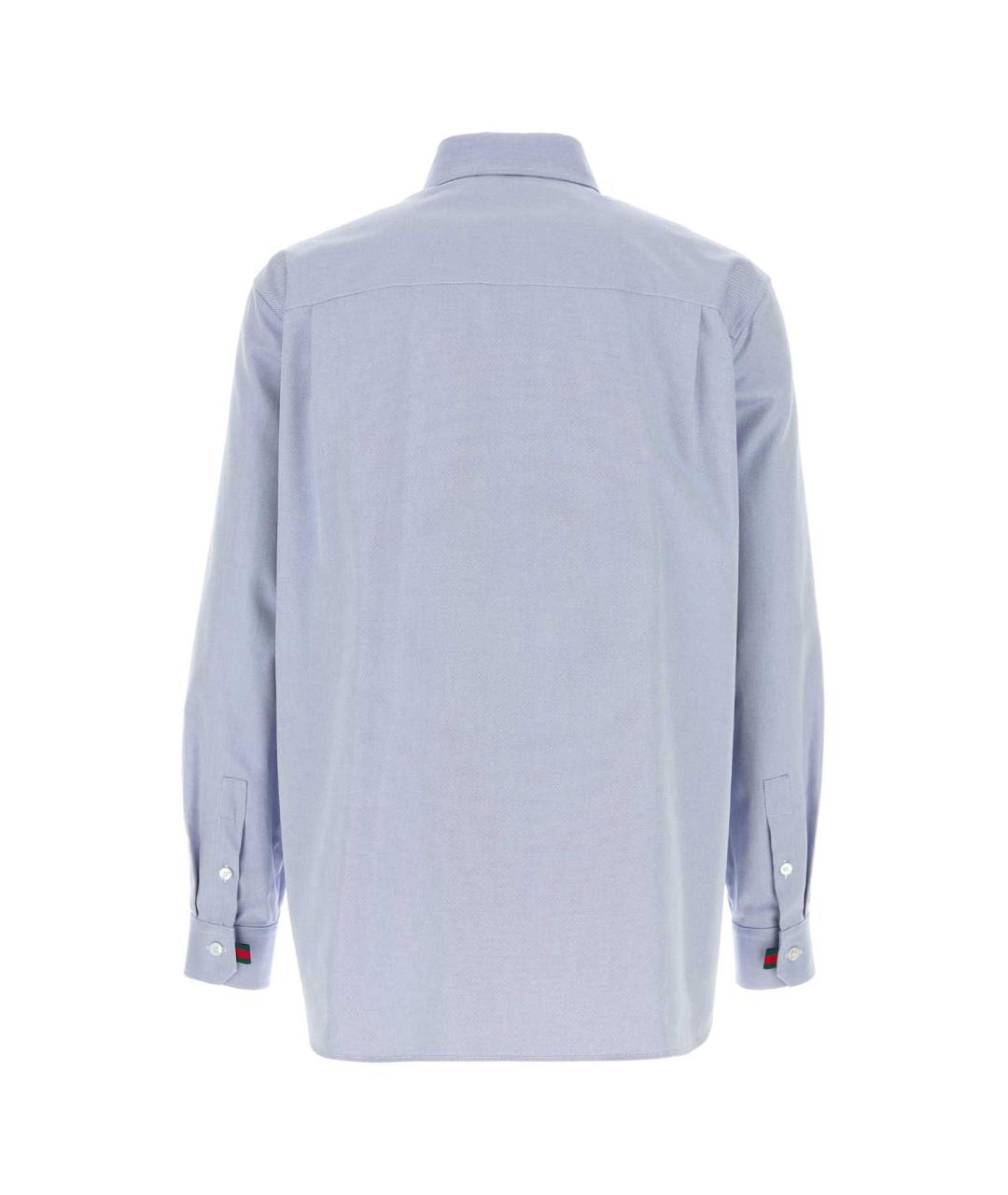GUCCI Голубая хлопковая классическая рубашка, фото 2