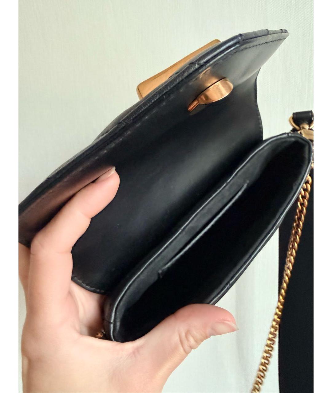 LOUIS VUITTON Черная кожаная сумка через плечо, фото 4