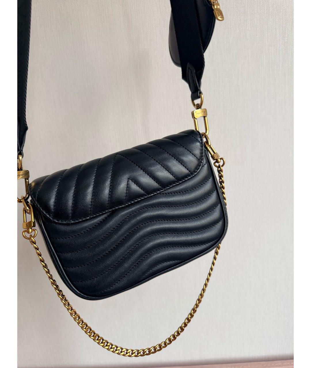 LOUIS VUITTON Черная кожаная сумка через плечо, фото 2