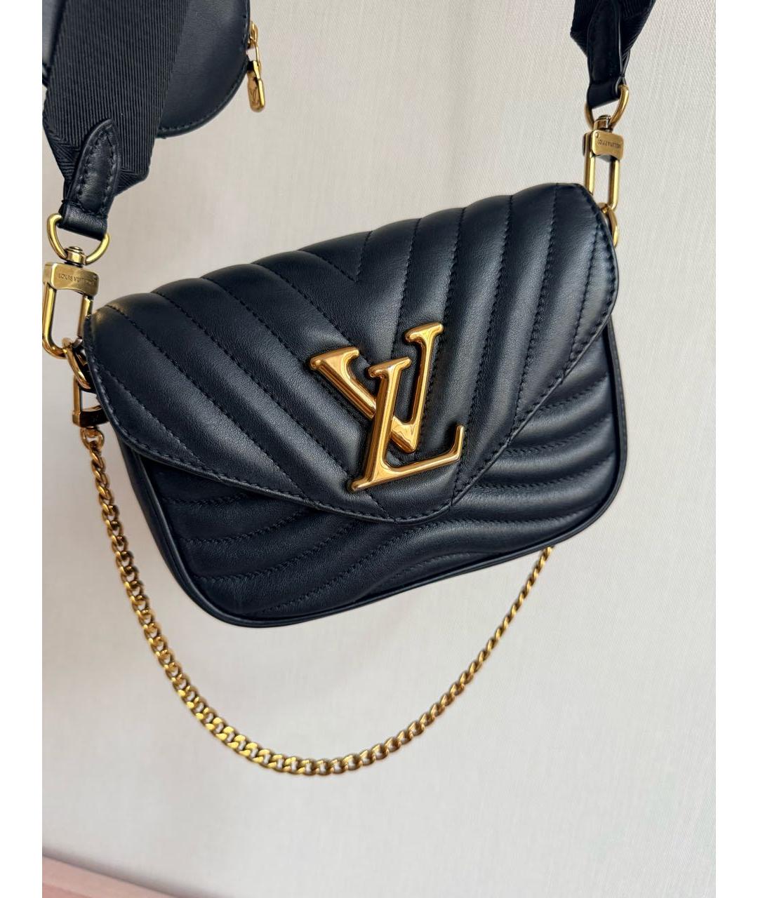 LOUIS VUITTON Черная кожаная сумка через плечо, фото 8