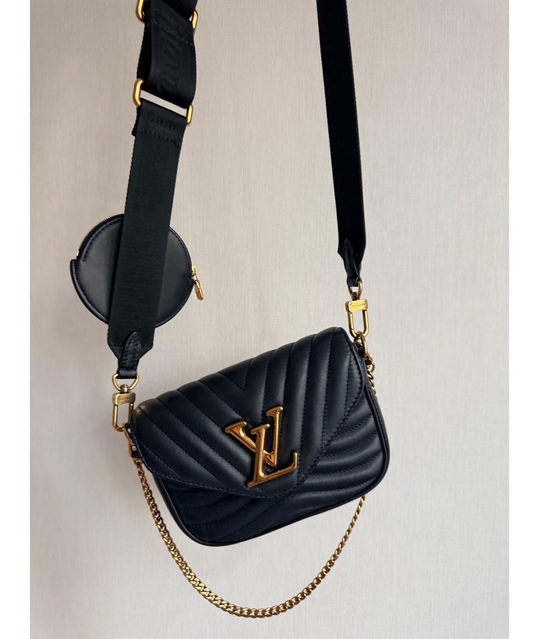 LOUIS VUITTON Черная кожаная сумка через плечо, фото 3