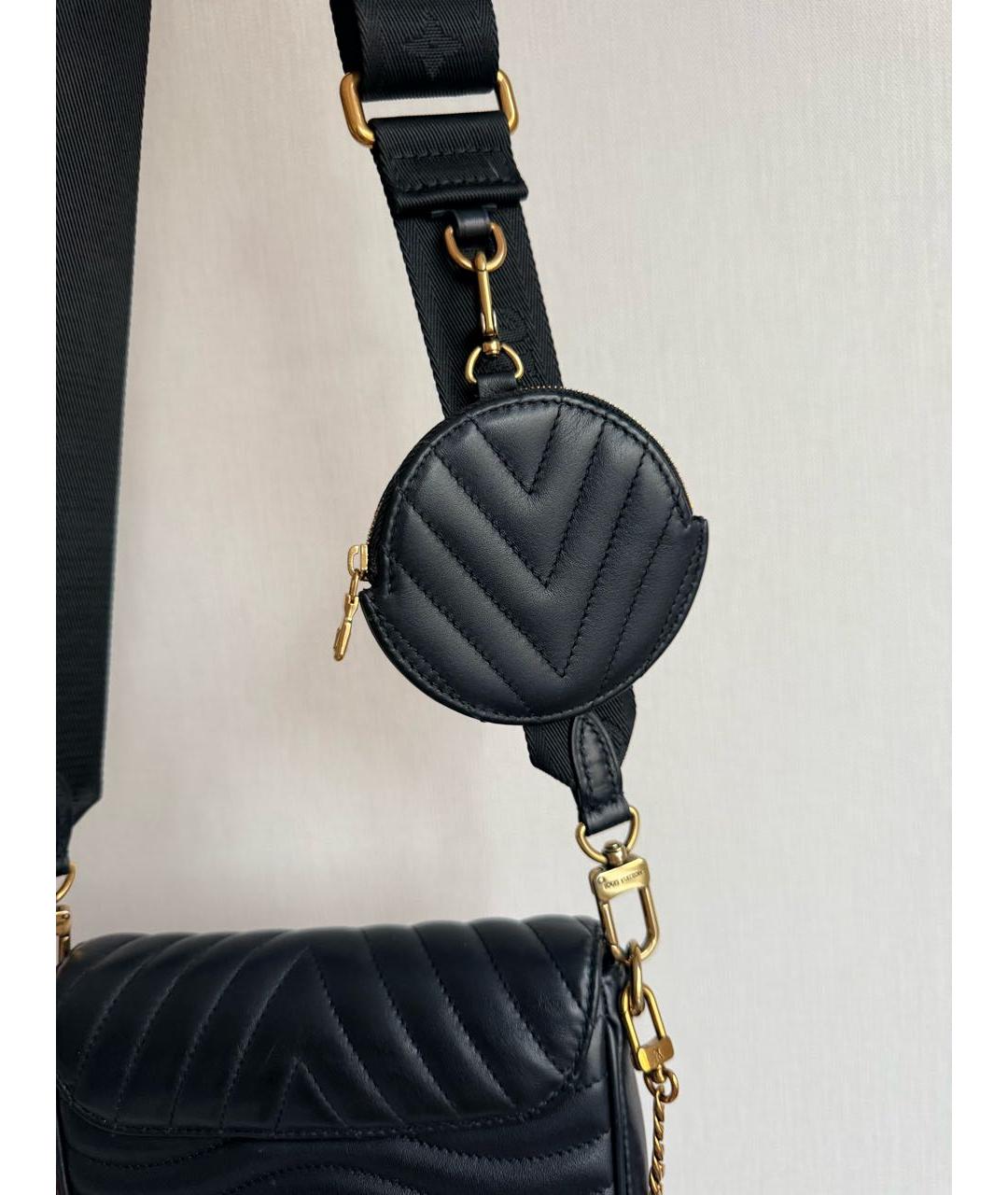 LOUIS VUITTON Черная кожаная сумка через плечо, фото 5
