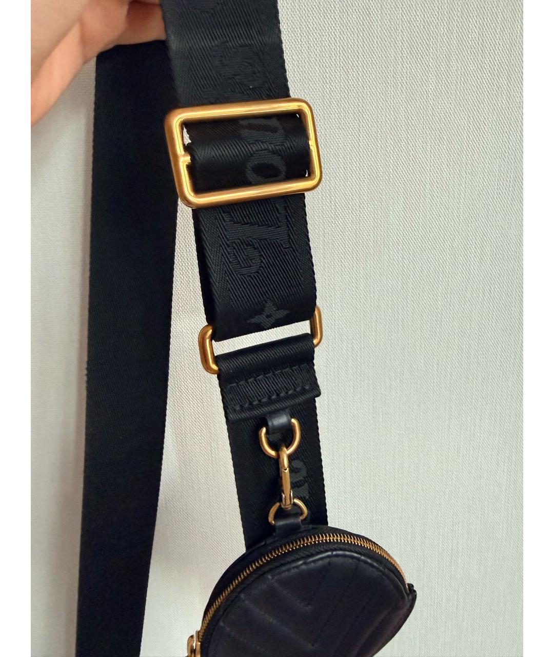 LOUIS VUITTON Черная кожаная сумка через плечо, фото 6