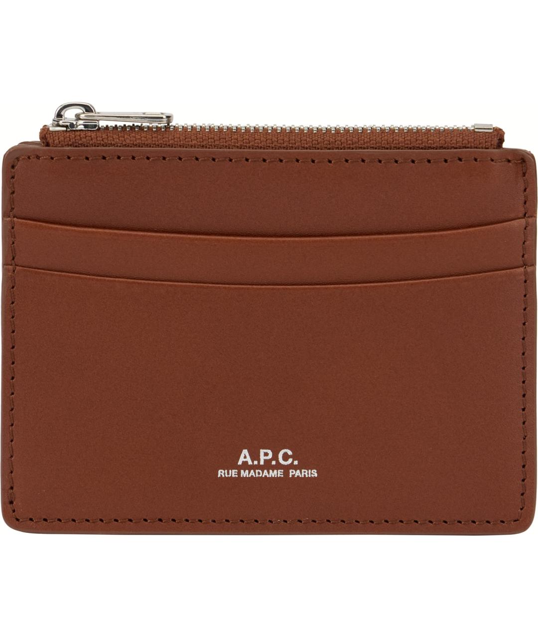 A.P.C. Коричневый кожаный кардхолдер, фото 2