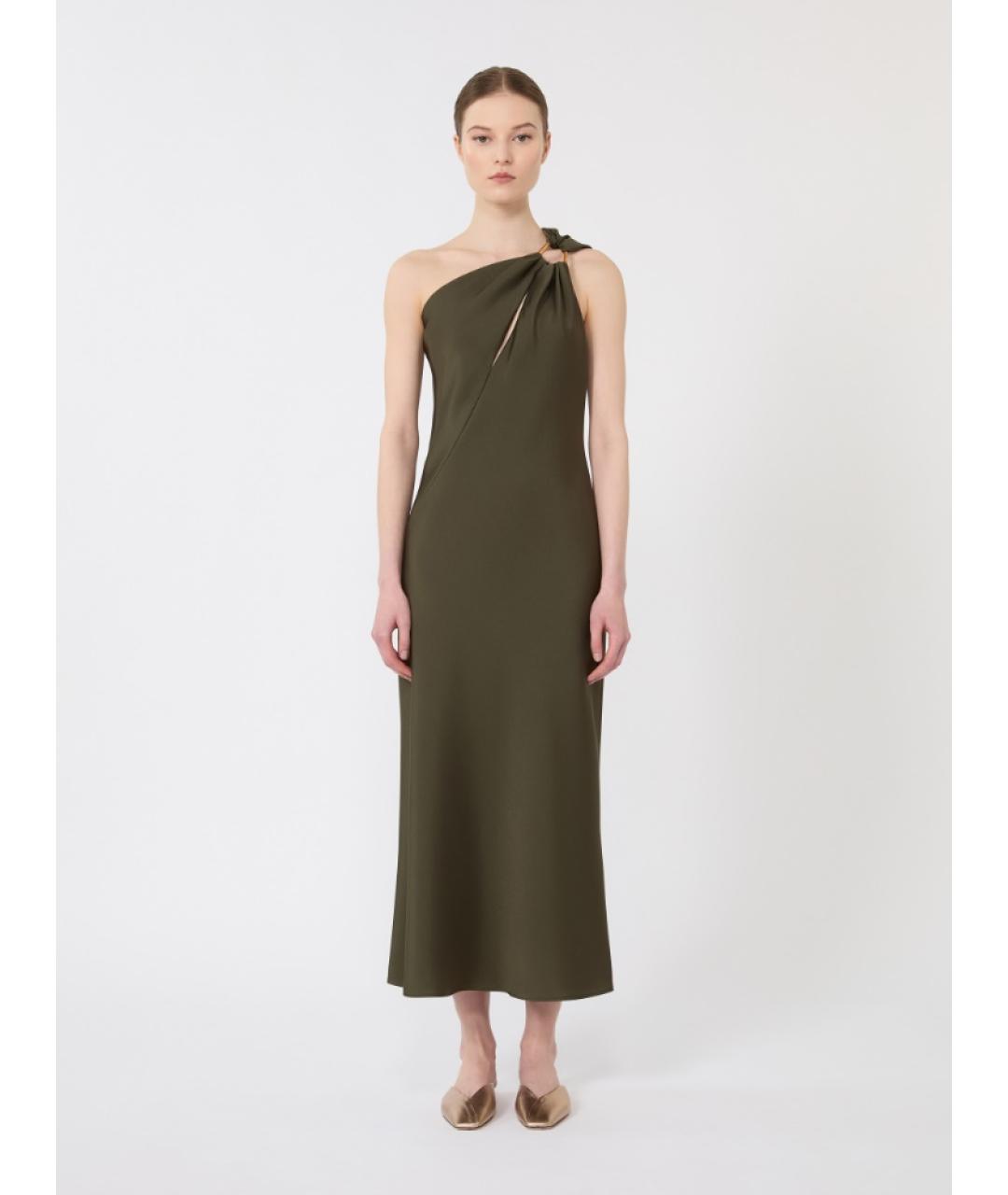 MAX MARA STUDIO Зеленые полиэстеровое коктейльное платье, фото 3
