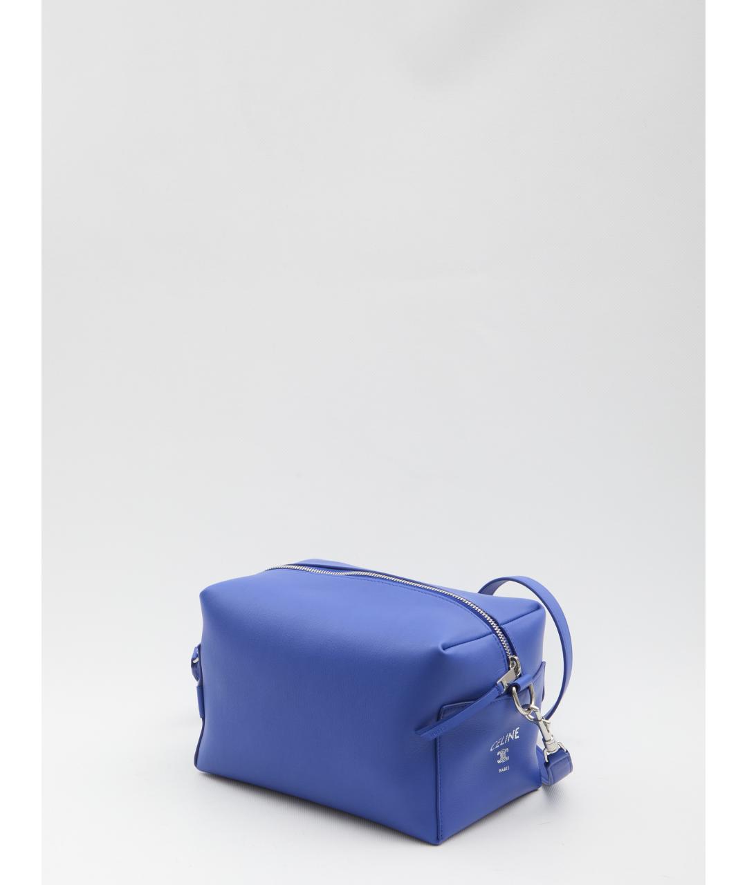 CELINE Синяя кожаная сумка через плечо, фото 3