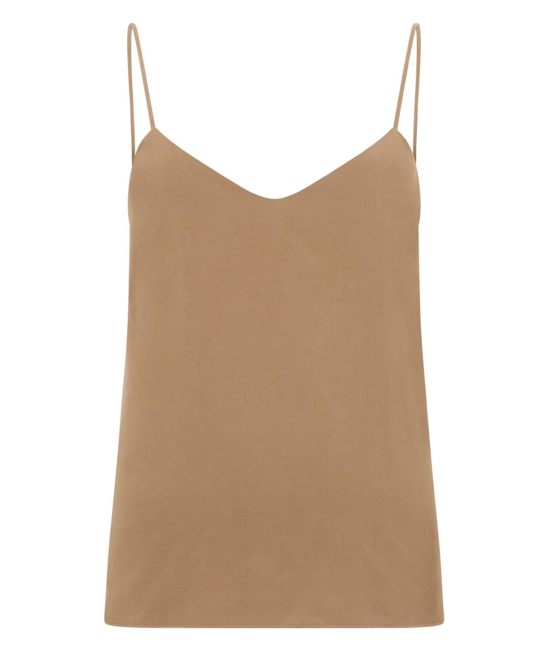 MAX MARA Бежевая шелковая майка, фото 1