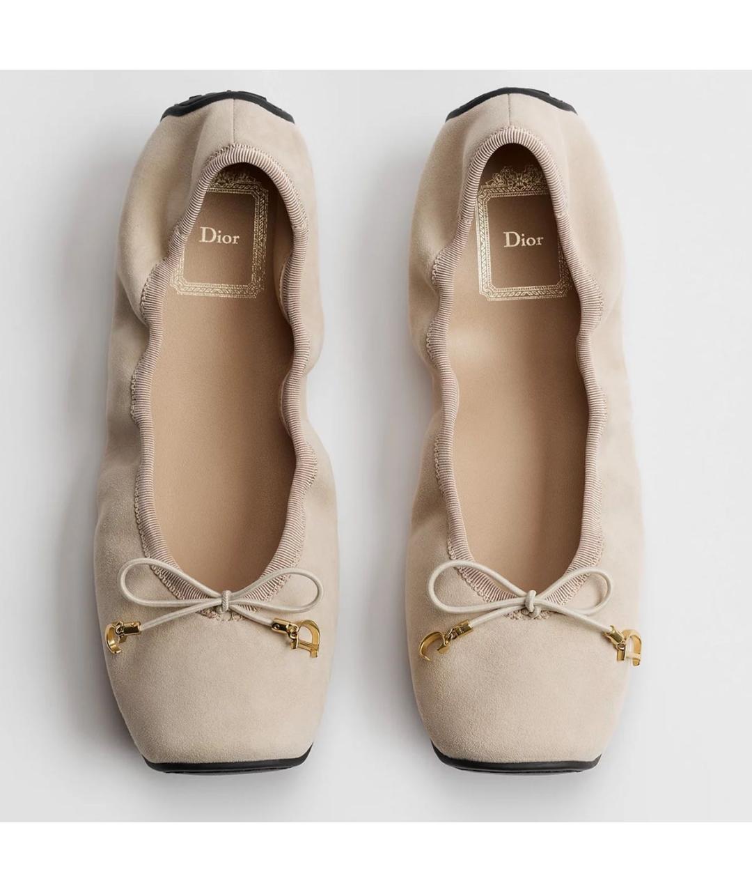 CHRISTIAN DIOR Бежевые балетки, фото 4