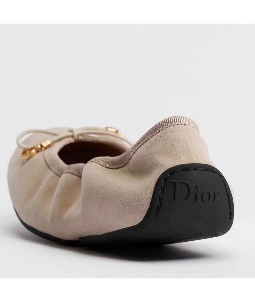 CHRISTIAN DIOR Бежевые балетки, фото 3