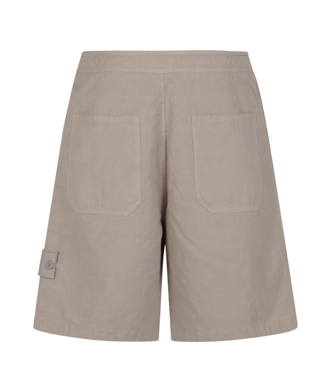 STONE ISLAND Серые хлопковые шорты, фото 2