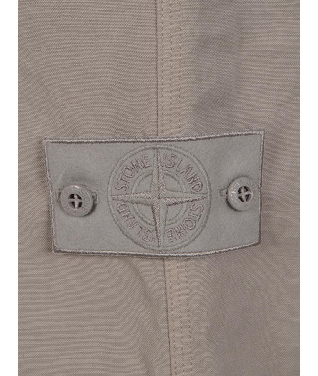 STONE ISLAND Серые хлопковые шорты, фото 3