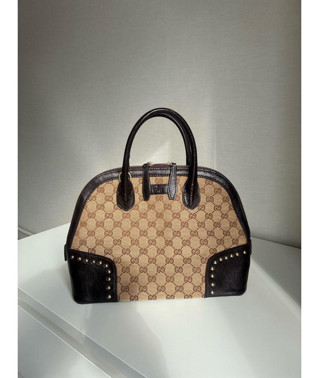 GUCCI Коричневая кожаная сумка с короткими ручками, фото 7