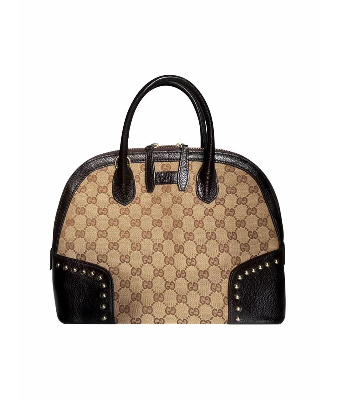 GUCCI Коричневая кожаная сумка с короткими ручками, фото 1