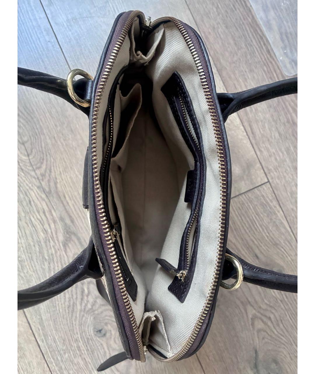 GUCCI Коричневая кожаная сумка с короткими ручками, фото 4