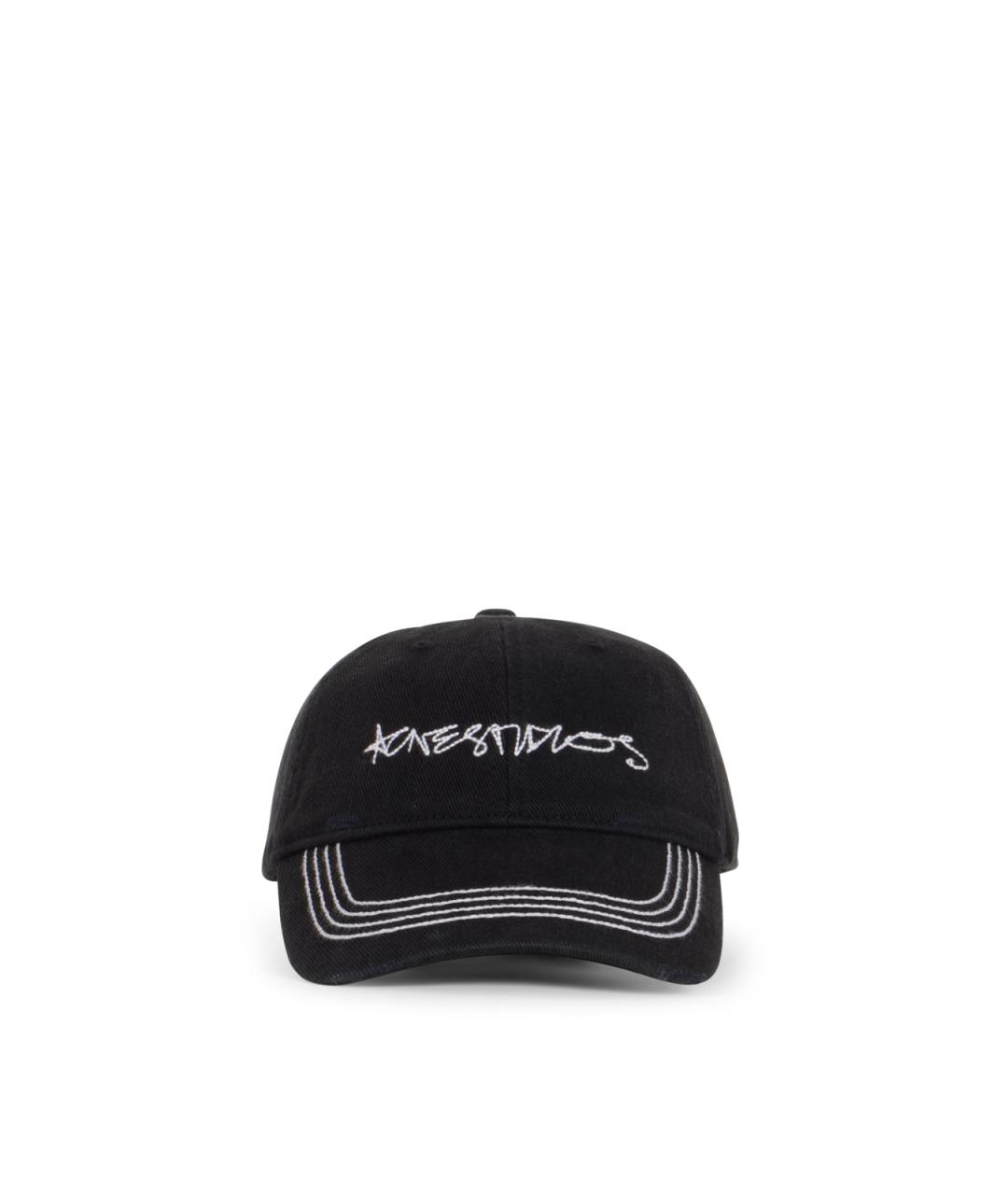 ACNE STUDIOS Черная хлопковая кепка/бейсболка, фото 1
