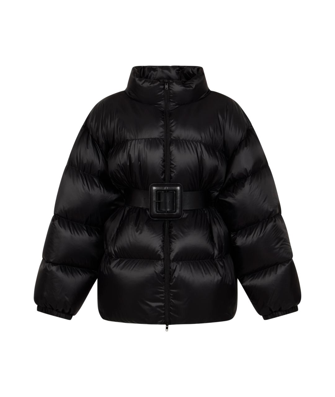 BALENCIAGA Черный кожаный пуховик, фото 1