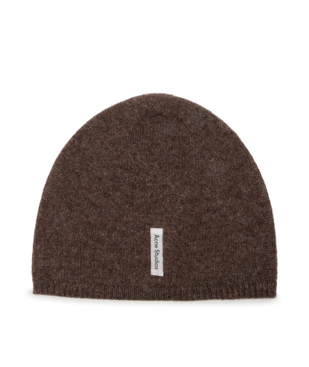 ACNE STUDIOS Коричневая кашемировая шапка, фото 1