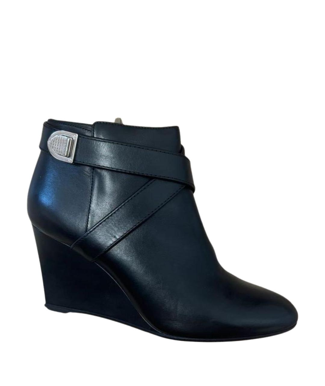 CHRISTIAN DIOR Черные кожаные ботильоны, фото 1