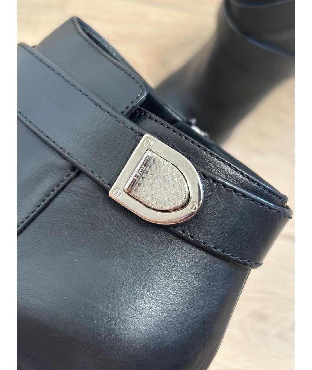 CHRISTIAN DIOR Черные кожаные ботильоны, фото 5