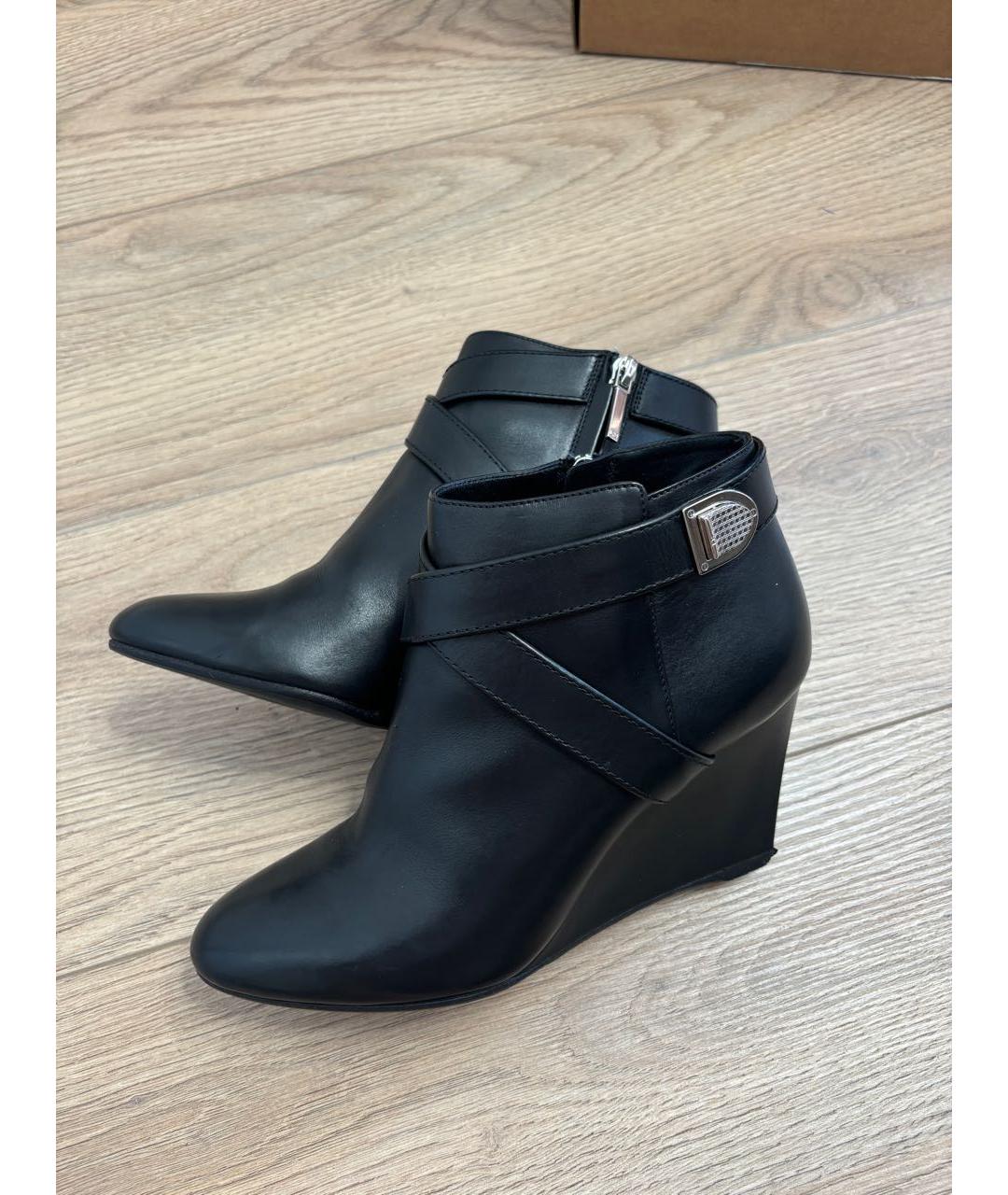CHRISTIAN DIOR Черные кожаные ботильоны, фото 3