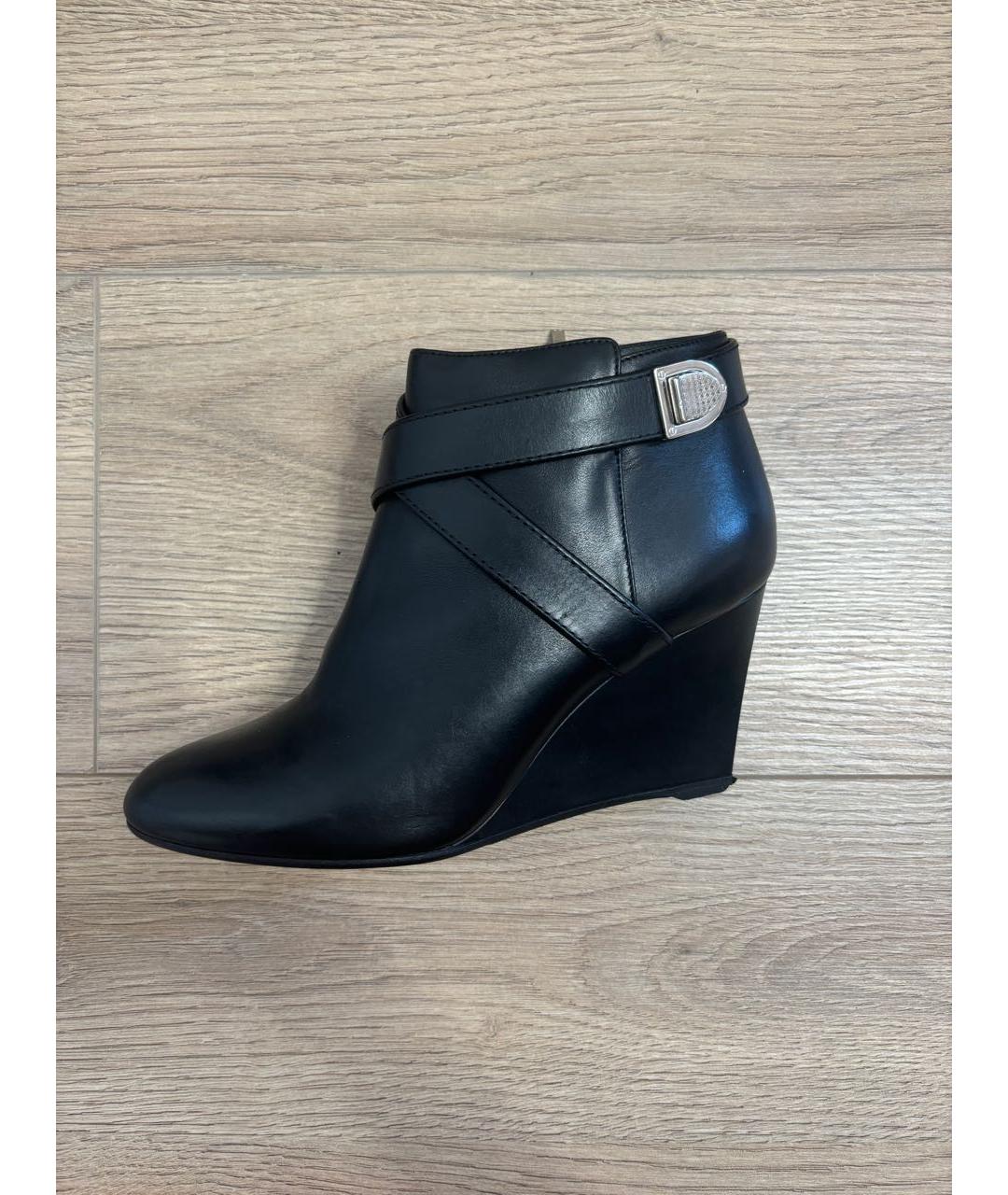 CHRISTIAN DIOR Черные кожаные ботильоны, фото 8