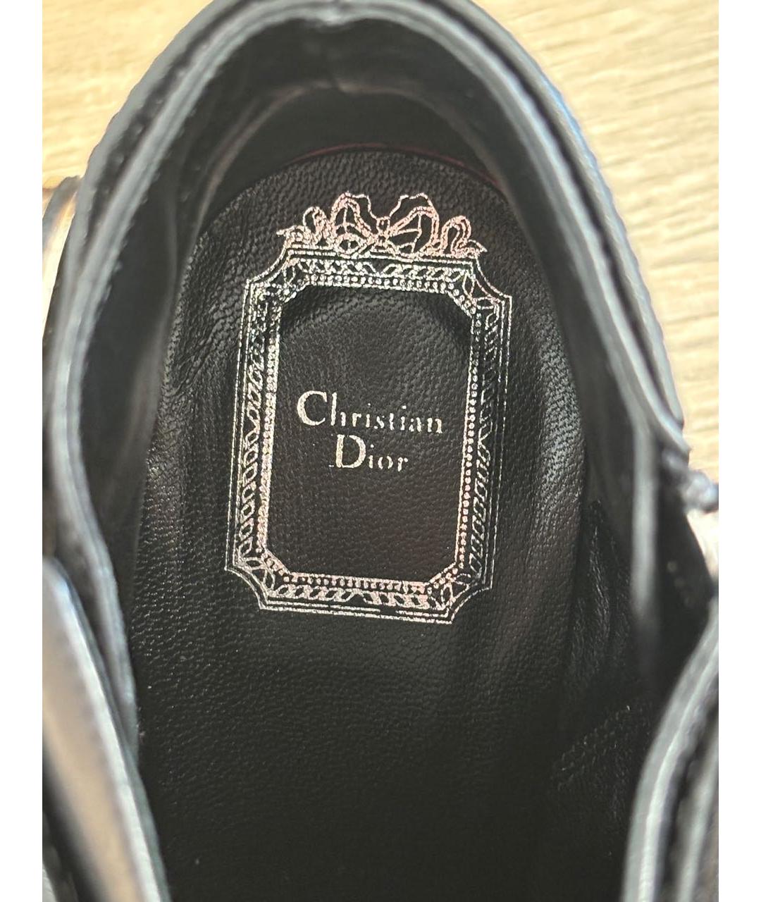 CHRISTIAN DIOR Черные кожаные ботильоны, фото 6