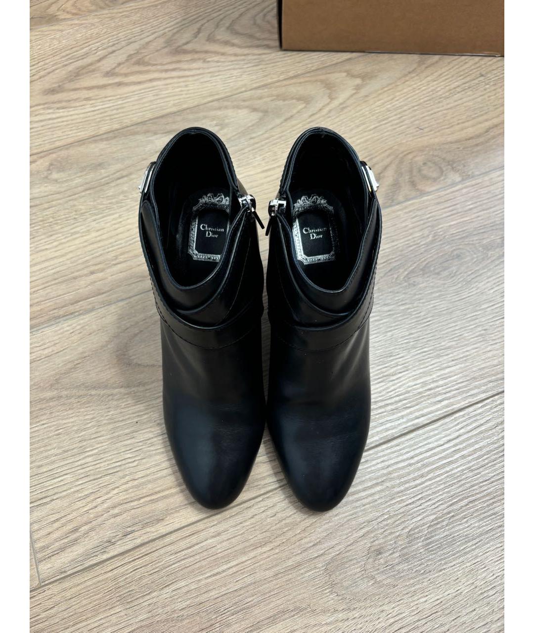 CHRISTIAN DIOR Черные кожаные ботильоны, фото 2