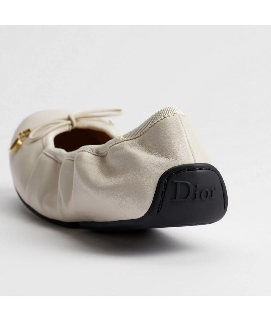 CHRISTIAN DIOR Белые кожаные балетки, фото 2