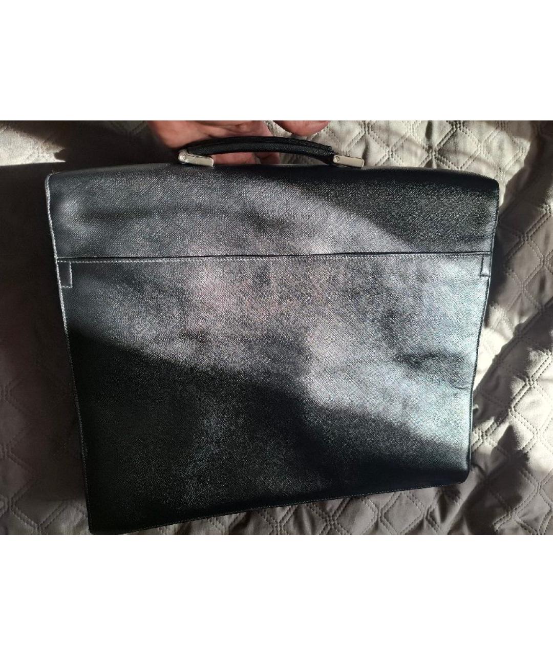 PRADA Черный кожаный портфель, фото 3