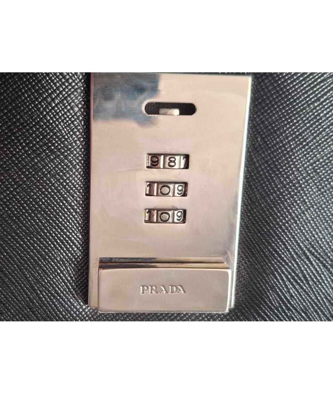 PRADA Черный кожаный портфель, фото 4