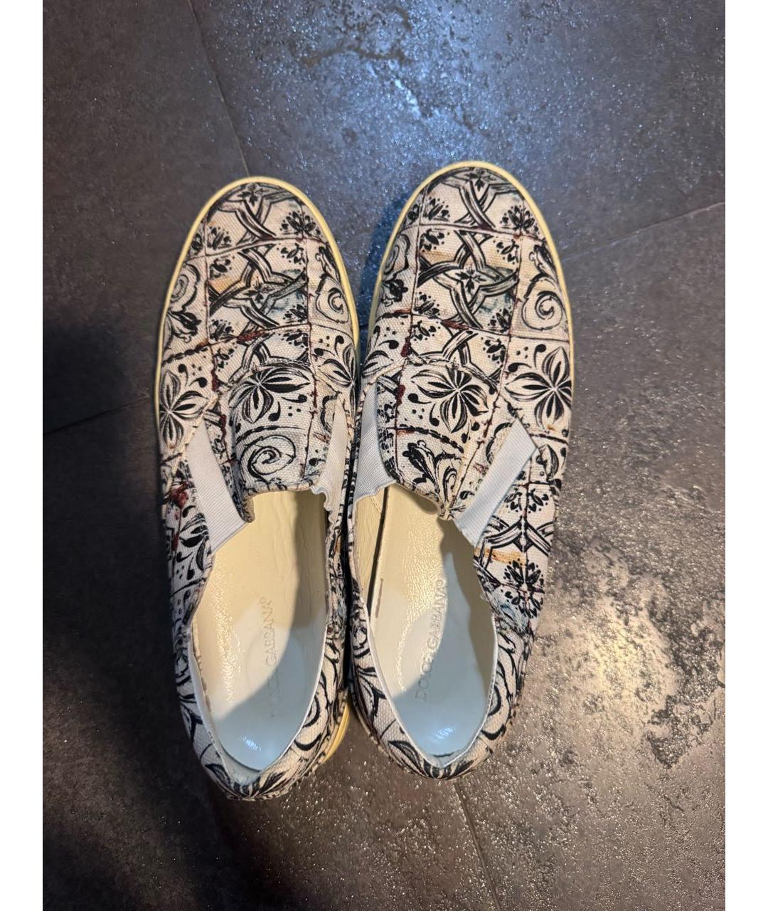 DOLCE&GABBANA Мульти текстильные мокасины, фото 4