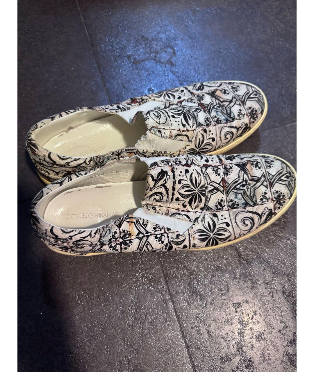 DOLCE&GABBANA Мульти текстильные мокасины, фото 7