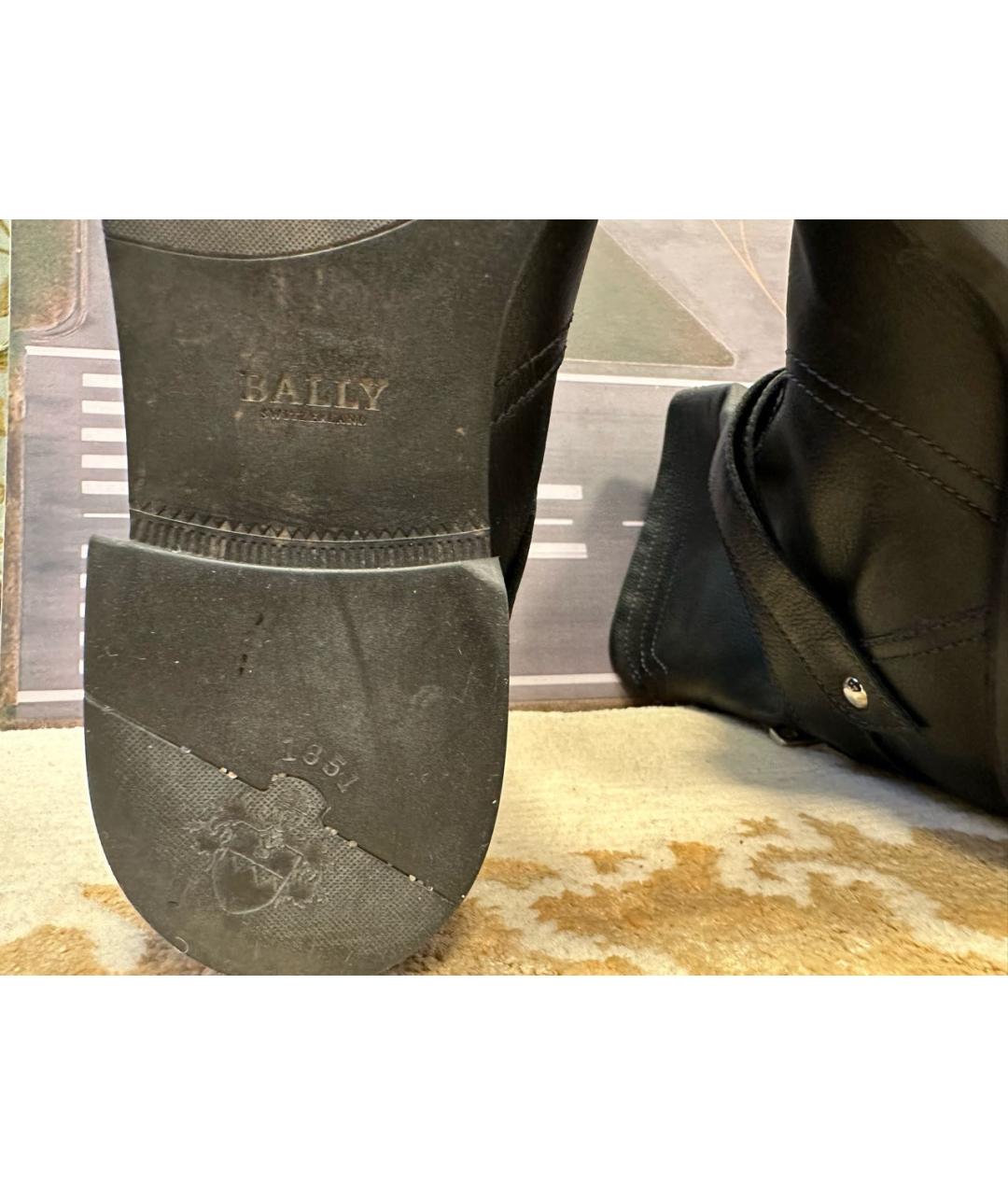 BALLY Черные кожаные полусапоги, фото 8