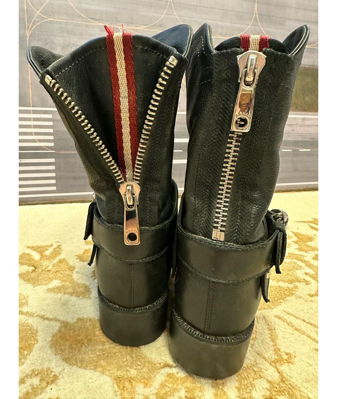 BALLY Черные кожаные полусапоги, фото 6