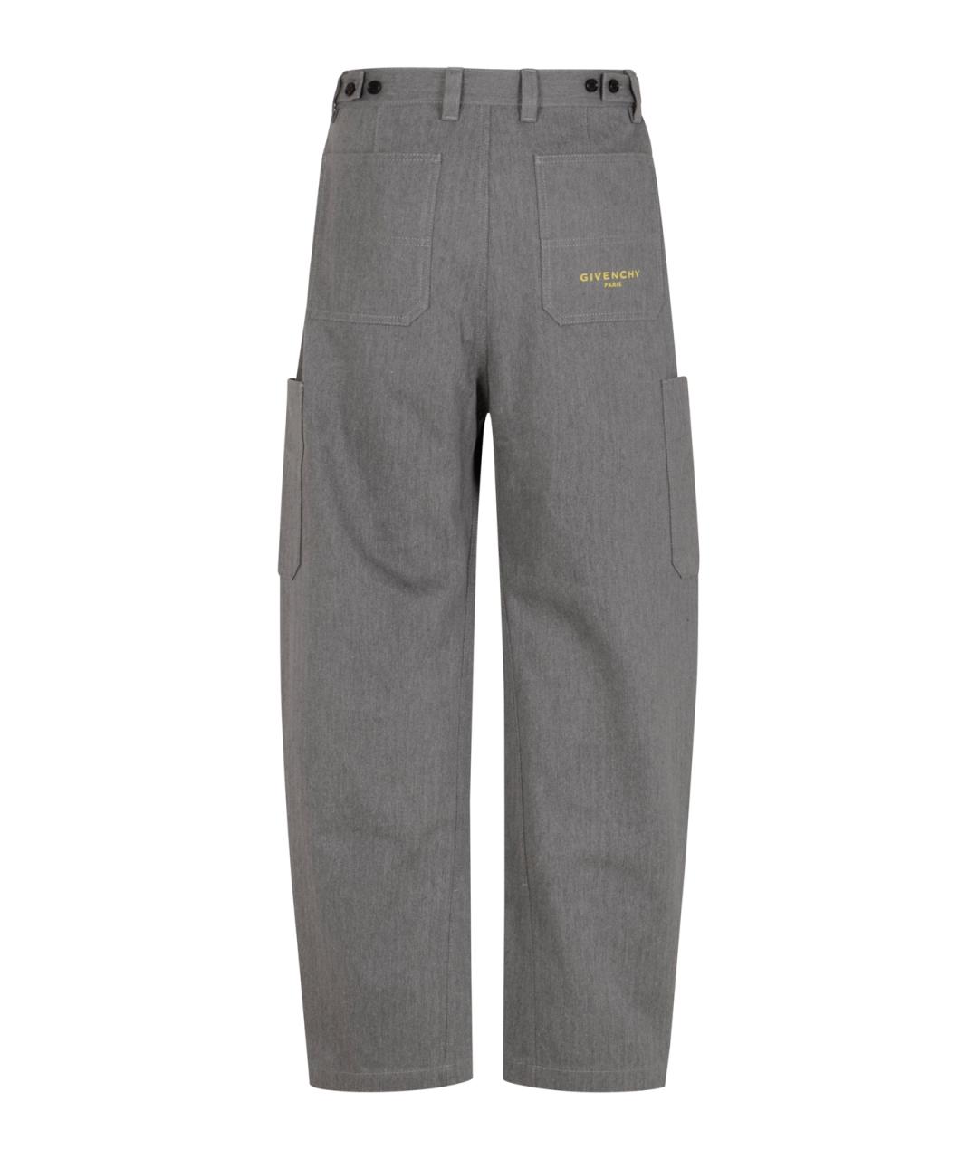 GIVENCHY Серые хлопковые повседневные брюки, фото 2