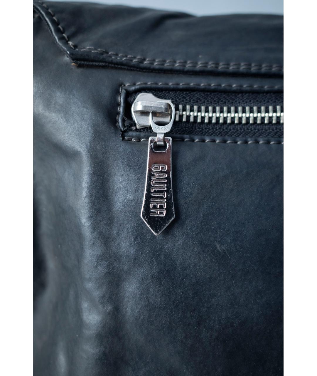 JEAN PAUL GAULTIER Серая кожаная сумка на плечо, фото 5