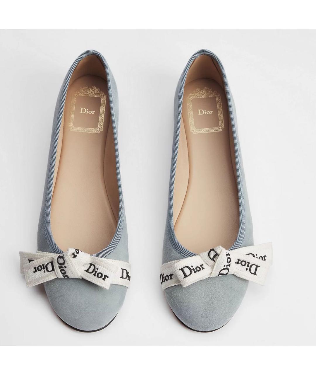CHRISTIAN DIOR Голубые балетки, фото 2
