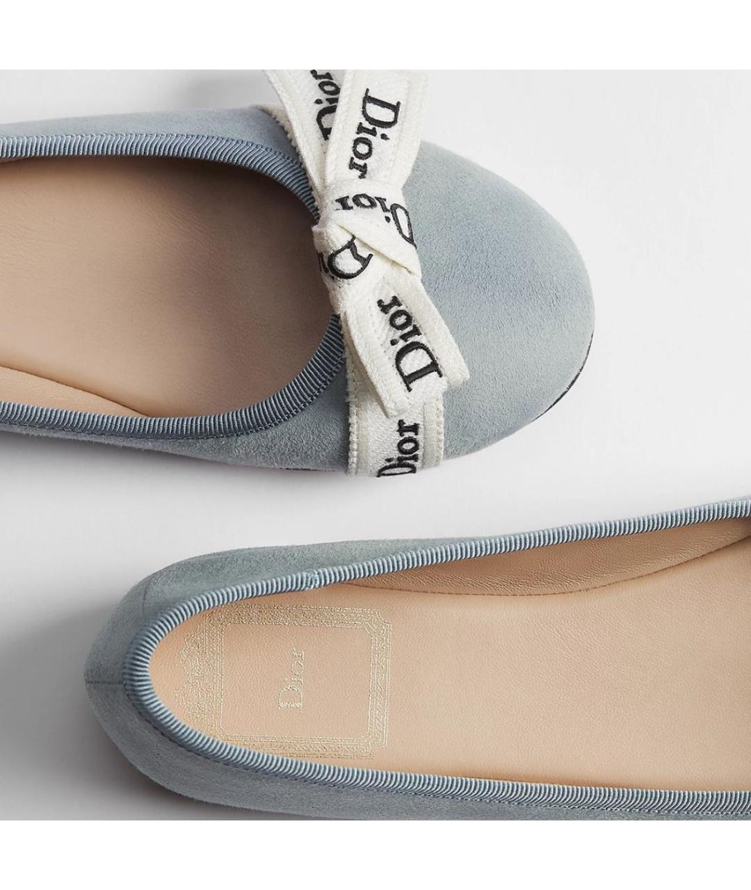 CHRISTIAN DIOR Голубые балетки, фото 3