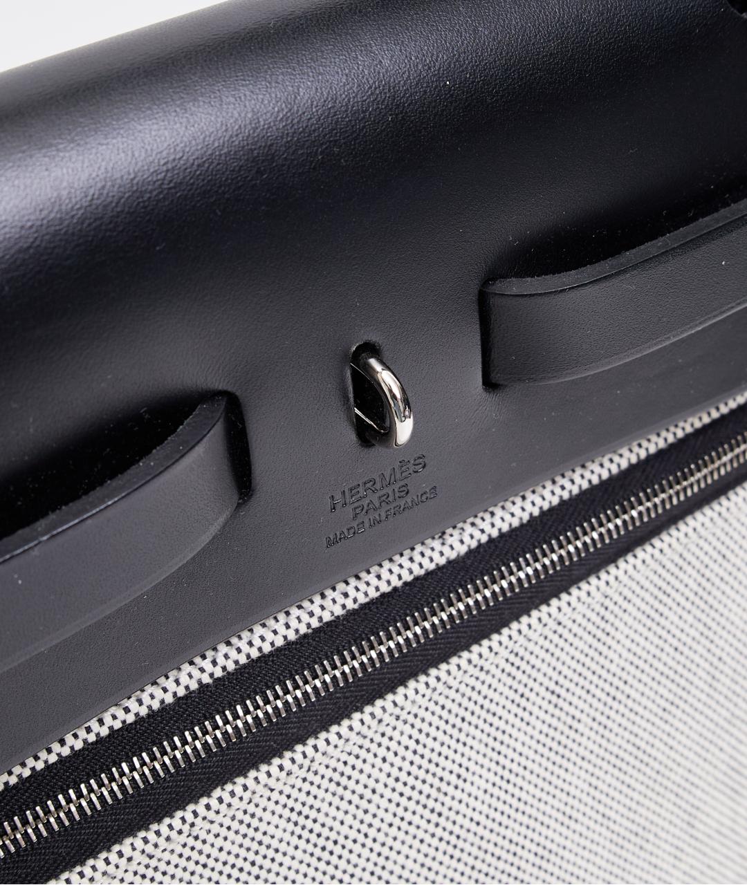 HERMES Черная тканевая сумка через плечо, фото 8