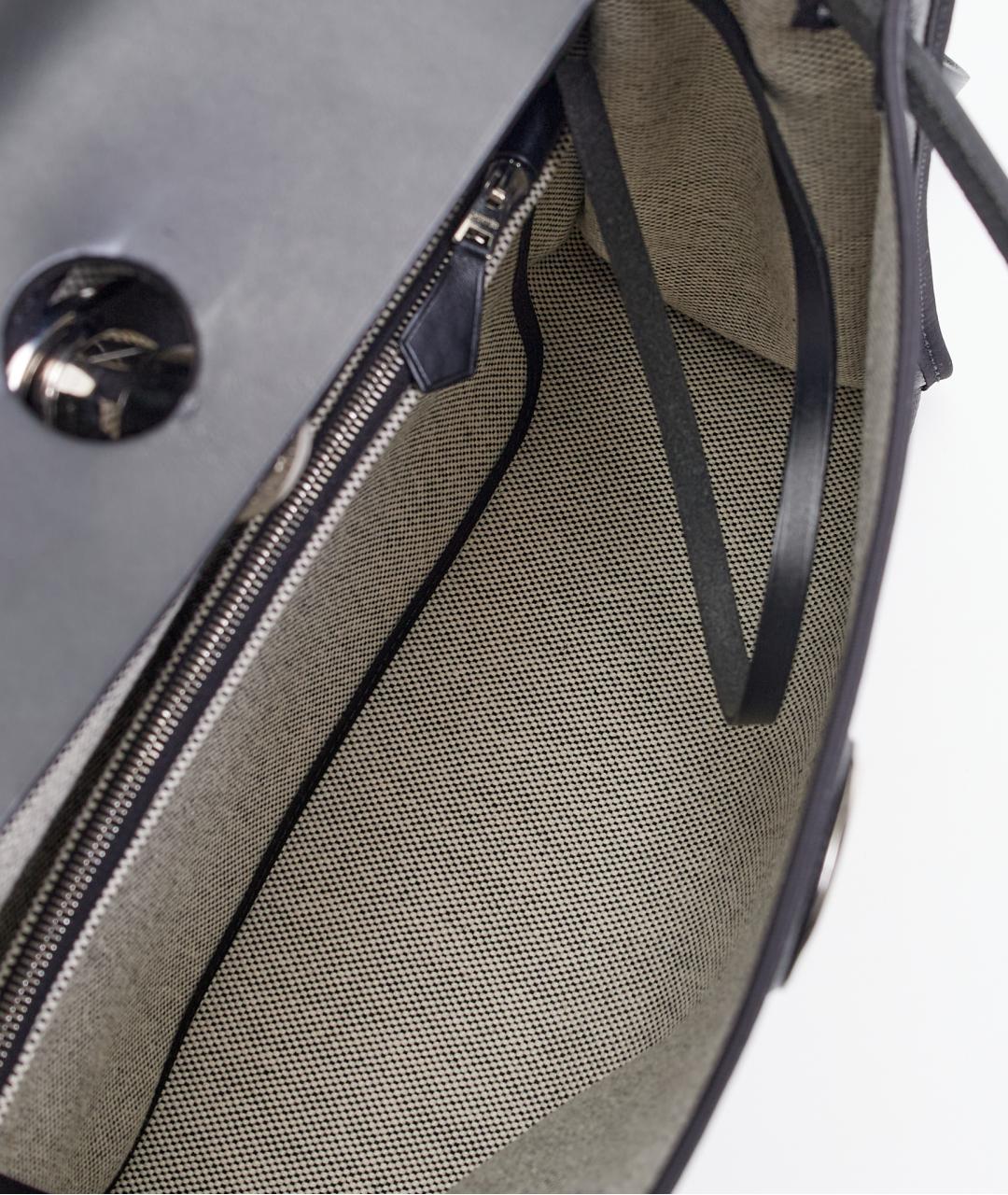 HERMES Черная тканевая сумка через плечо, фото 4