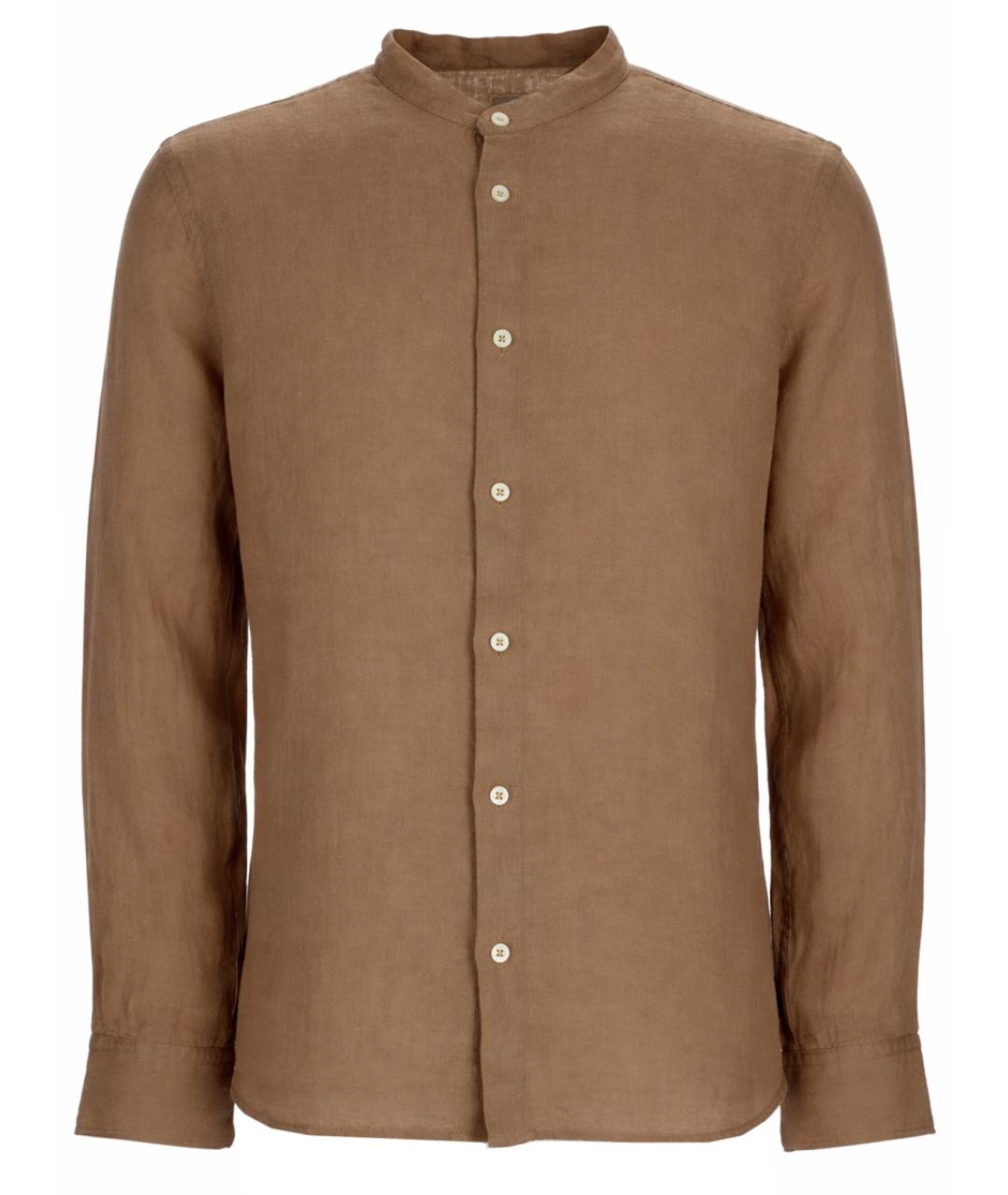 120% LINO Бежевая льняная кэжуал рубашка, фото 1