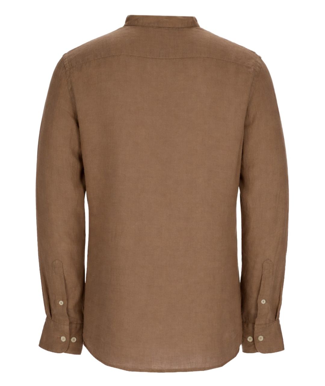 120% LINO Бежевая льняная кэжуал рубашка, фото 2