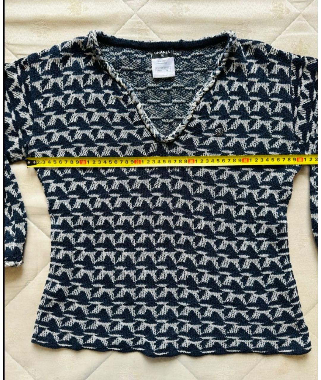 CHANEL Темно-синий хлопковый джемпер / свитер, фото 4