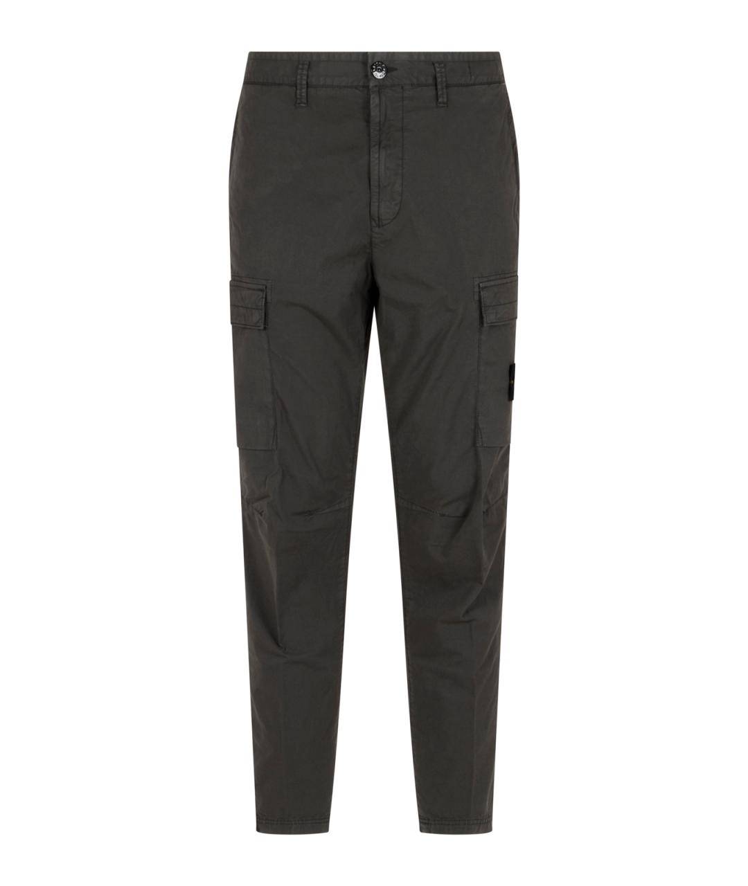 STONE ISLAND Серые хлопковые повседневные брюки, фото 1