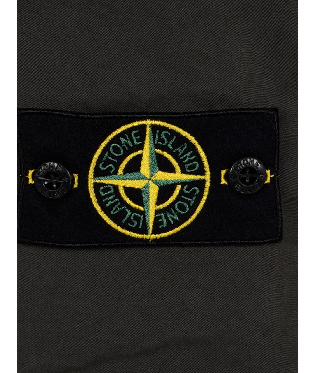 STONE ISLAND Серые хлопковые повседневные брюки, фото 3
