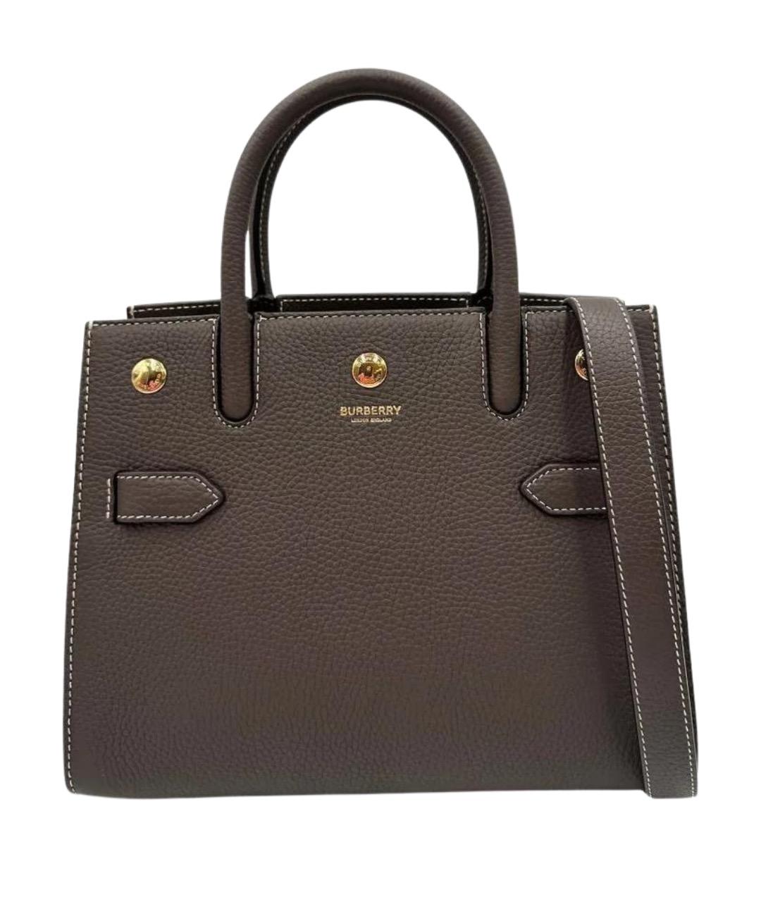 BURBERRY Коричневая кожаная сумка тоут, фото 1