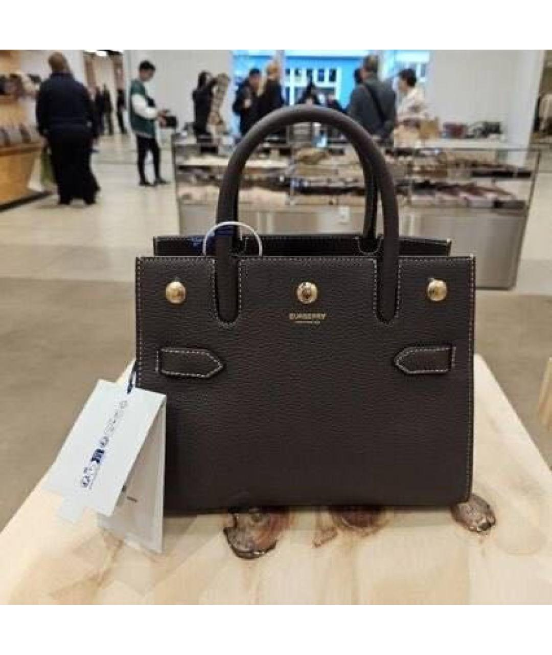 BURBERRY Коричневая кожаная сумка тоут, фото 4